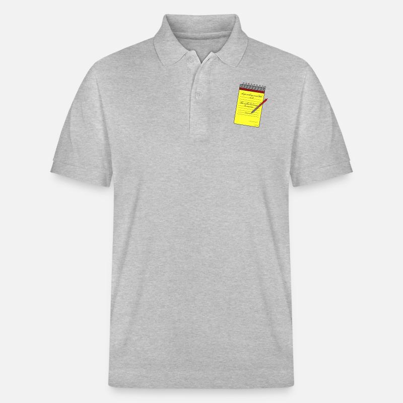 Bloc-note et crayon - Polo PREPSTER bio Stanley/Stella Unisexe - gris chiné