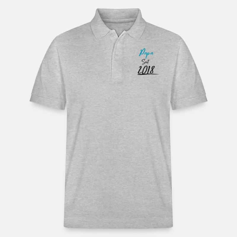 Papa seit 2018 - Stanley/Stella Unisex Bio-Poloshirt PREPSTER - Grau meliert
