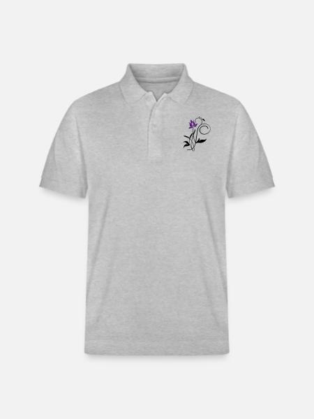 Orchidee / orchid (2c) - Stanley/Stella Unisex Organic Polo Shirt PREPSTER - heather grey