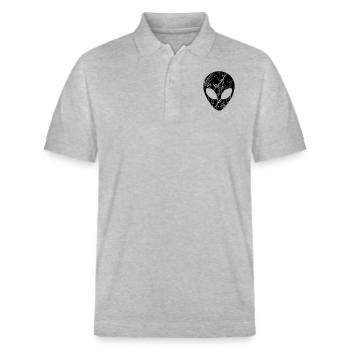 Cracked head alien - Stanley/Stella Unisex Organic Polo Shirt PREPSTER - heather grey - Front - Roxy (174cm) & Andy (188cm)