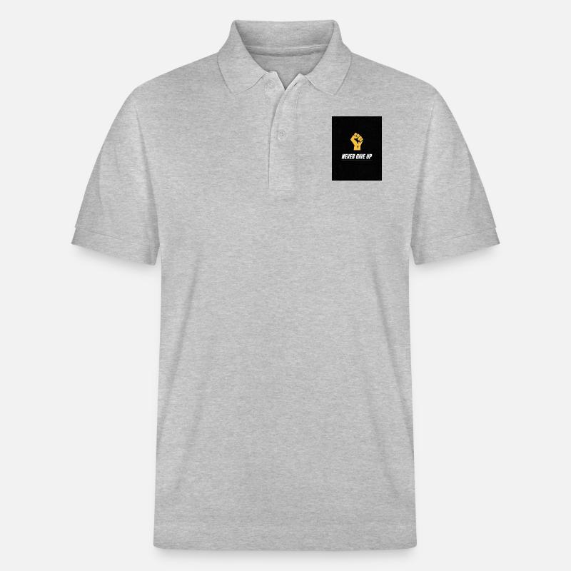 Never Give Up - Stanley/Stella Unisex Bio-Poloshirt PREPSTER - Grau meliert
