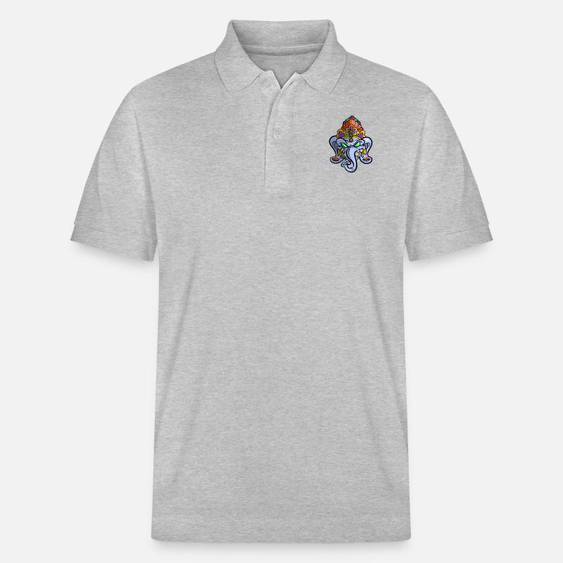 Indischer Elefant - Stanley/Stella Unisex Bio-Poloshirt PREPSTER - Grau meliert