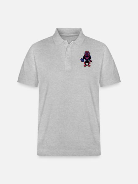 rugby mask - Stanley/Stella Unisex Organic Polo Shirt PREPSTER - heather grey