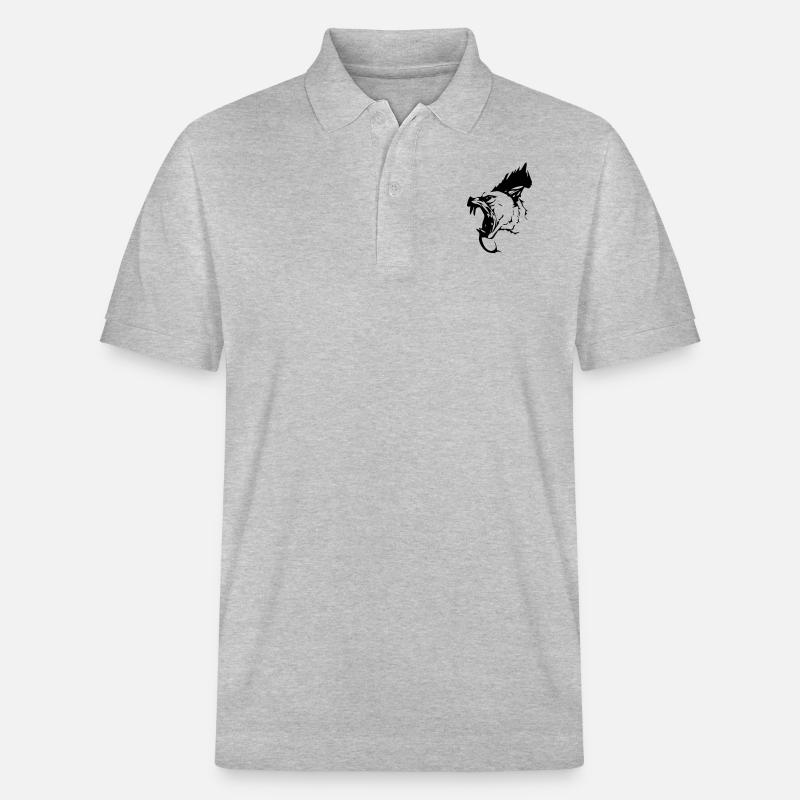 dark_dog_vector - Stanley/Stella Unisex Bio-Poloshirt PREPSTER - Grau meliert
