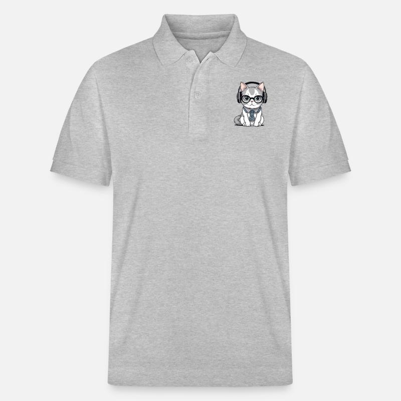 chat dev web - Polo PREPSTER bio Stanley/Stella Unisexe - gris chiné