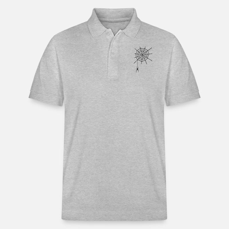 Toile d'araignée avec araignée - Polo PREPSTER bio Stanley/Stella Unisexe - gris chiné