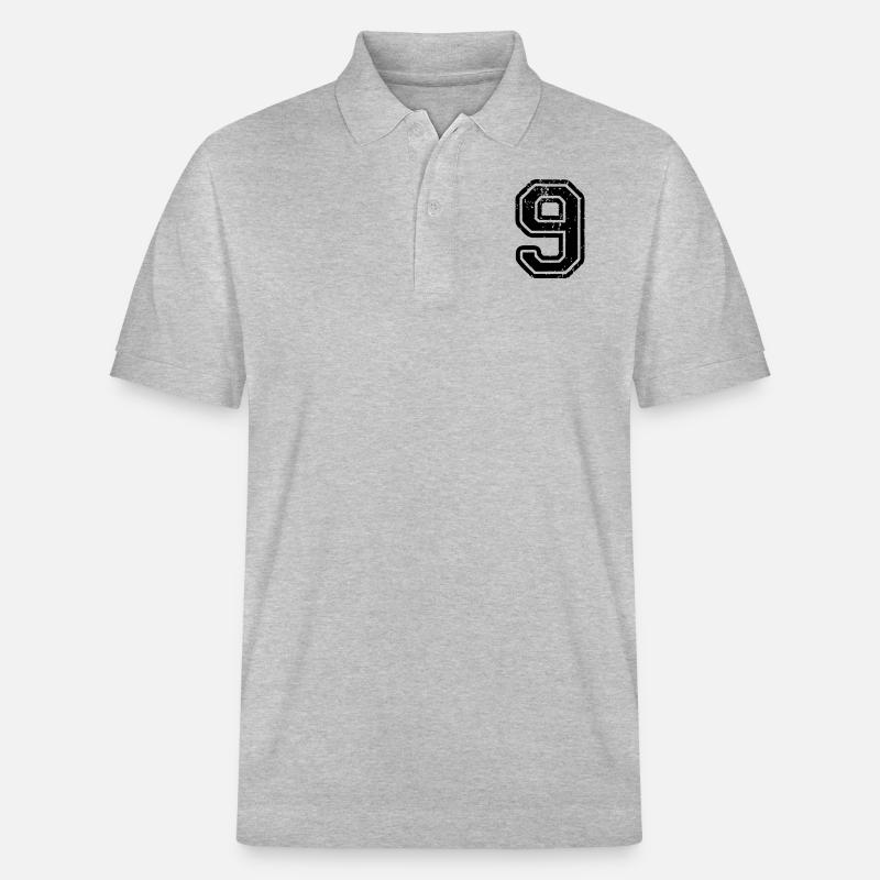 9 - Nummer - Stanley/Stella Unisex Bio-Poloshirt PREPSTER - Grau meliert