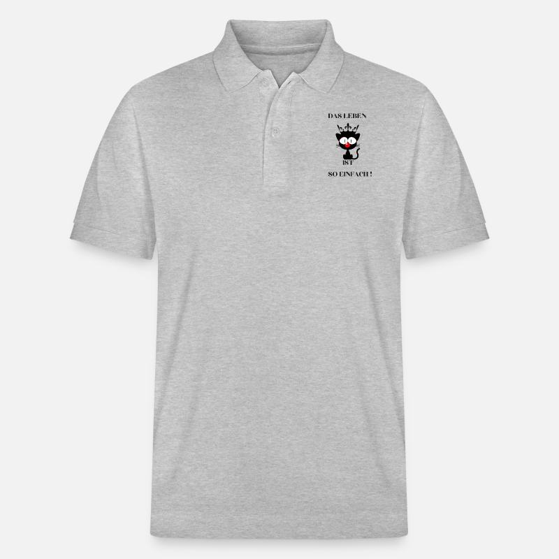 das Leben ist so einfach - Stanley/Stella Unisex Bio-Poloshirt PREPSTER - Grau meliert