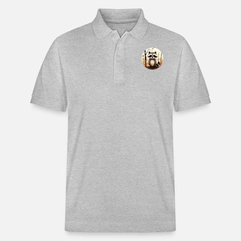 Ein Waschbär im Herbst - Stanley/Stella Unisex Bio-Poloshirt PREPSTER - Grau meliert