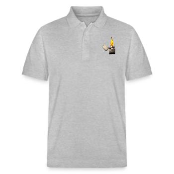 Light it - Stanley/Stella Unisex Bio-Poloshirt PREPSTER - Grau meliert - Vorne - Roxy (174cm) & Andy (188cm)
