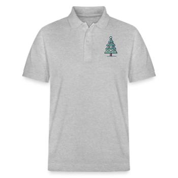 Tannenbaum geschmückt - Stanley/Stella Unisex Bio-Poloshirt PREPSTER - Grau meliert - Vorne - Roxy (174cm) & Andy (188cm)