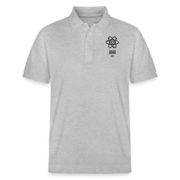 Niels Bohr | Berühmte Persönlichkeiten - Stanley/Stella Unisex Bio-Poloshirt PREPSTER - Grau meliert - Vorne - Roxy (174cm) & Andy (188cm)