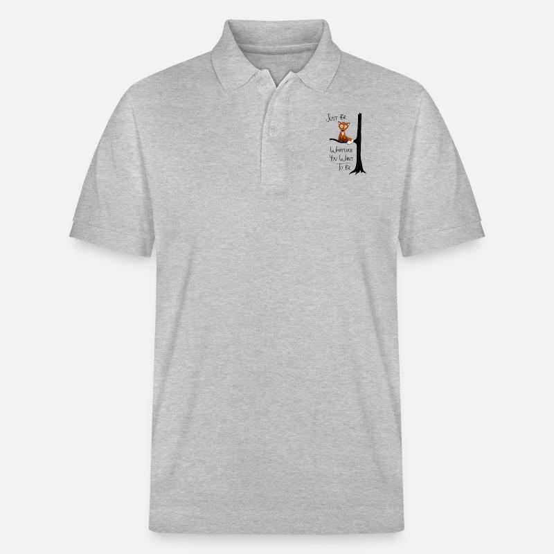 kleiner Fuchs wie Eule sei du selbst cool Geschenk - Stanley/Stella Unisex Bio-Poloshirt PREPSTER - Grau meliert
