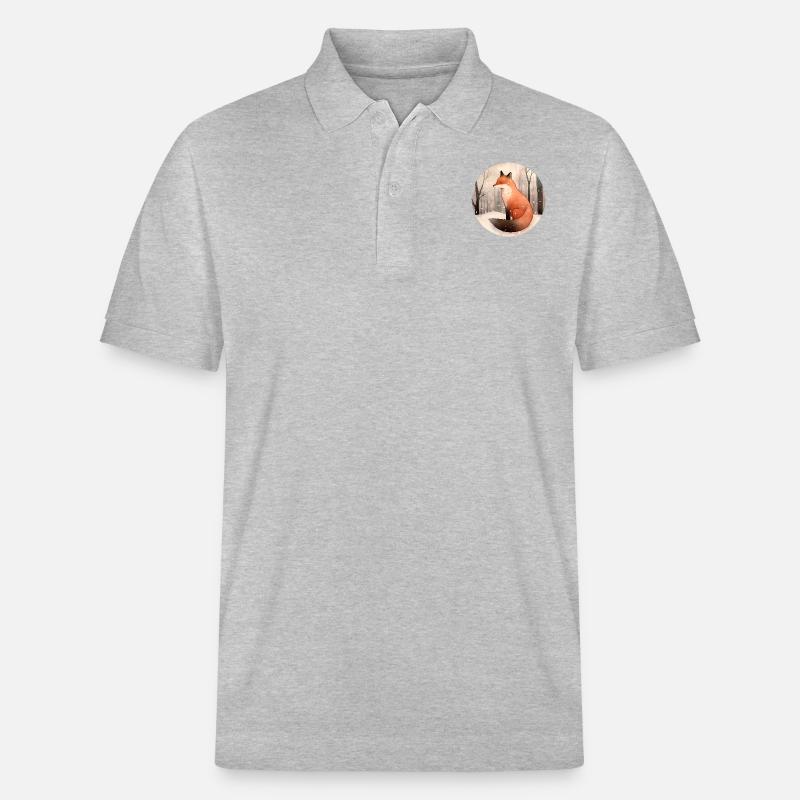 Fuchs im Winter - Stanley/Stella Unisex Bio-Poloshirt PREPSTER - Grau meliert