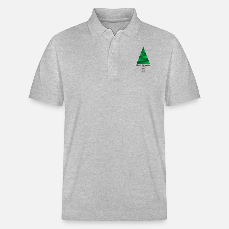 Moderner Weihnachtsbaum Modern Christmas Tree - Stanley/Stella Unisex Bio-Poloshirt PREPSTER - Grau meliert