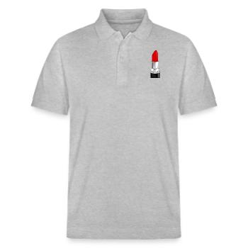 lipstick - Lippenstift rot - Stanley/Stella Unisex Bio-Poloshirt PREPSTER - Grau meliert - Vorne - Roxy (174cm) & Andy (188cm)