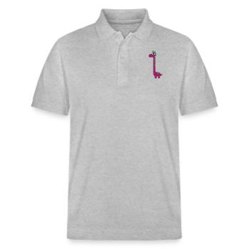 Happy brontosaurus - Stanley/Stella Unisex Bio-Poloshirt PREPSTER - Grau meliert - Vorne - Roxy (174cm) & Andy (188cm)