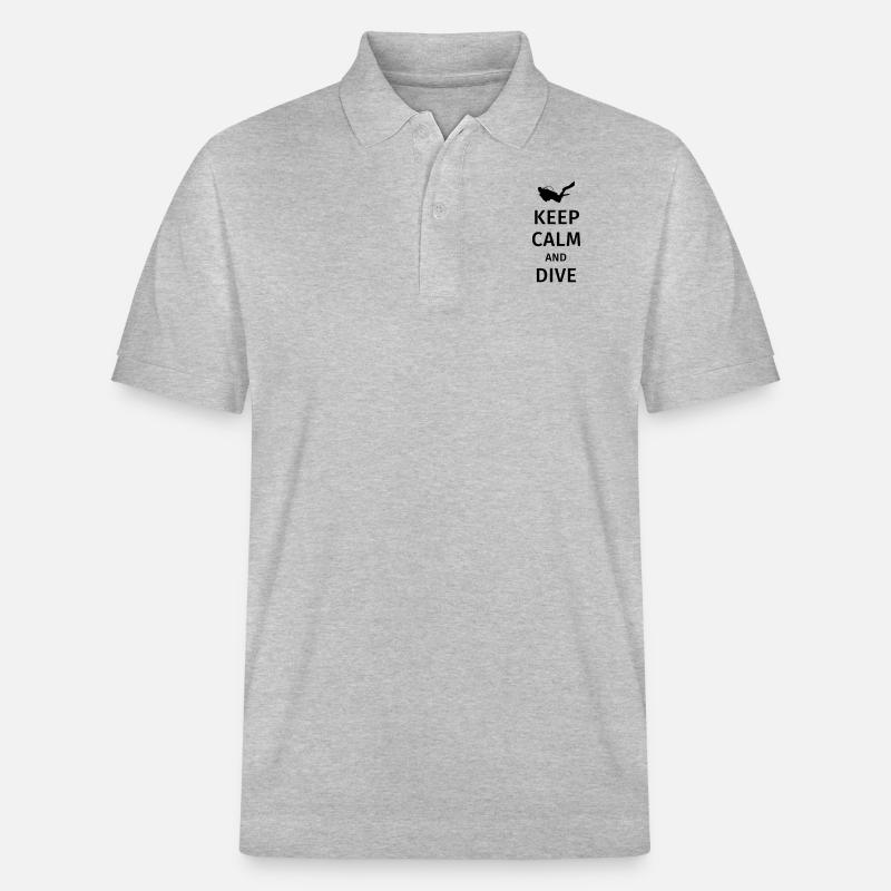 keep calm and dive - Stanley/Stella Unisex Bio-Poloshirt PREPSTER - Grau meliert