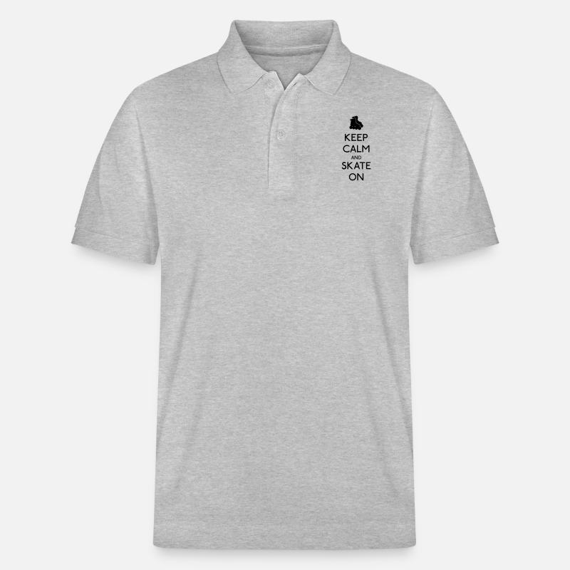 Keep Calm skate on - Stanley/Stella Unisex Bio-Poloshirt PREPSTER - Grau meliert