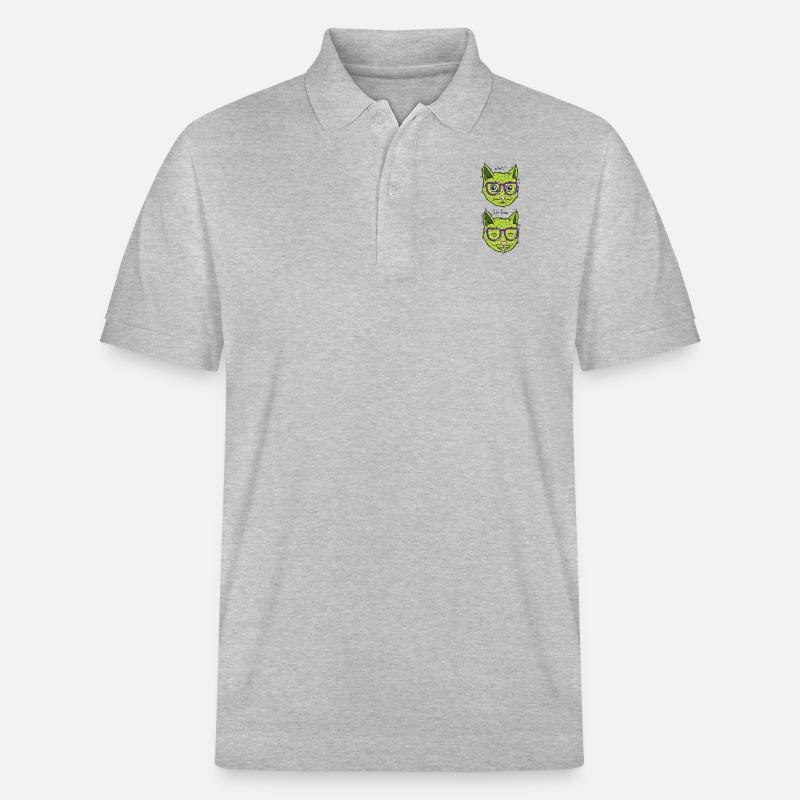 chat végétalien se sent bien - Polo PREPSTER bio Stanley/Stella Unisexe - gris chiné