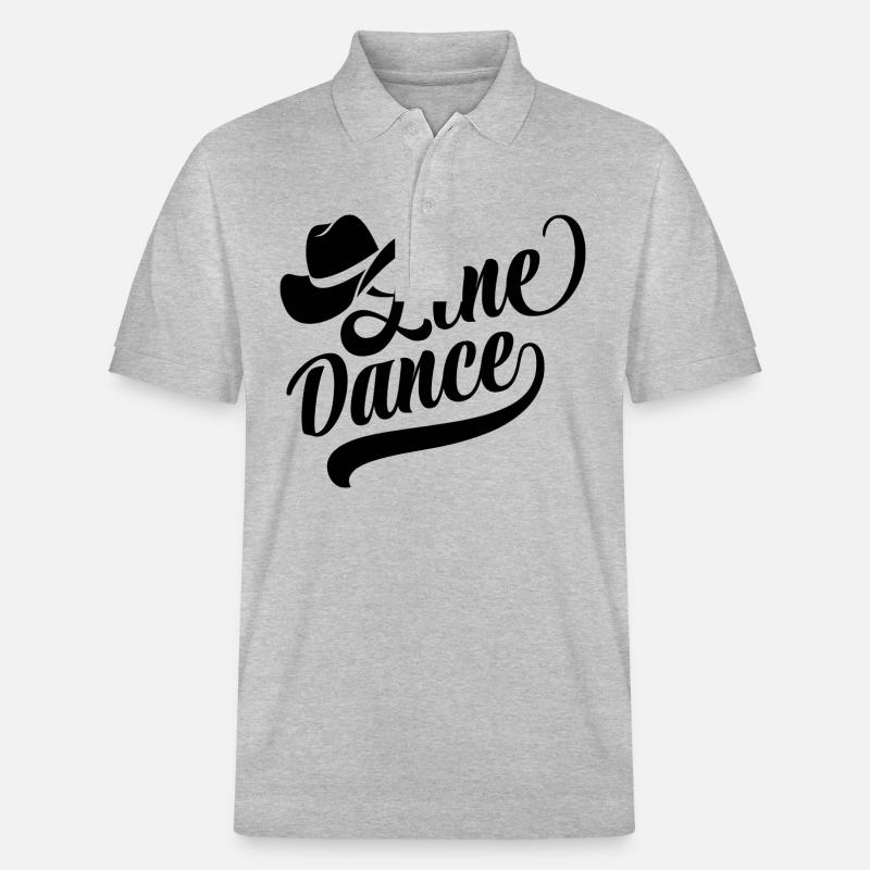Linedance Linedancing Country Fan - Sticker - Stanley/Stella Unisex Bio-Poloshirt PREPSTER - Grau meliert