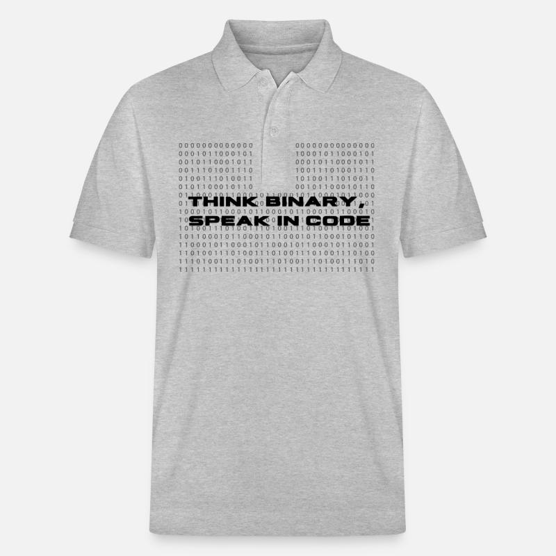 Think binary - speak in code³ - Stanley/Stella Unisex Bio-Poloshirt PREPSTER - Grau meliert