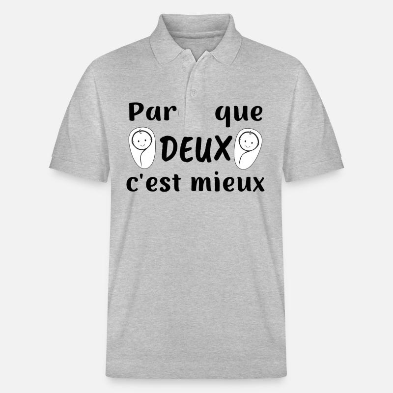 parce que deux c'est mieux - Polo PREPSTER bio Stanley/Stella Unisexe - gris chiné