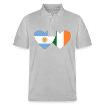 Drapeau de l’Argentine Irlande - Polo PREPSTER bio Stanley/Stella Unisexe - gris chiné - Devant - Roxy (174cm) & Andy (188cm)