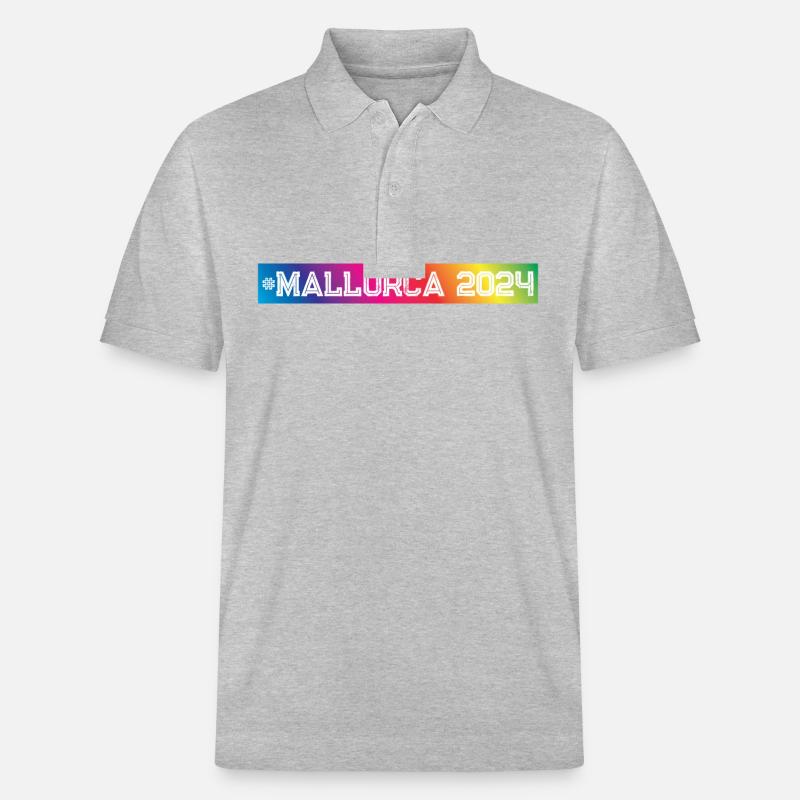 Mallorca 2024 Bunt - Stanley/Stella Unisex Bio-Poloshirt PREPSTER - Grau meliert