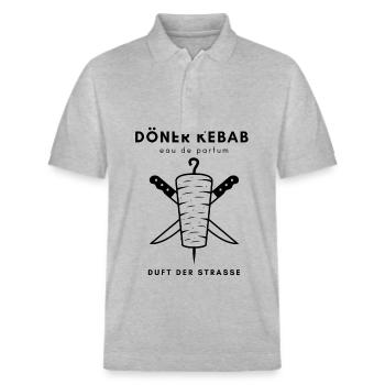 Döner Kebab - Stanley/Stella Unisex Bio-Poloshirt PREPSTER - Grau meliert - Vorne - Roxy (174cm) & Andy (188cm)