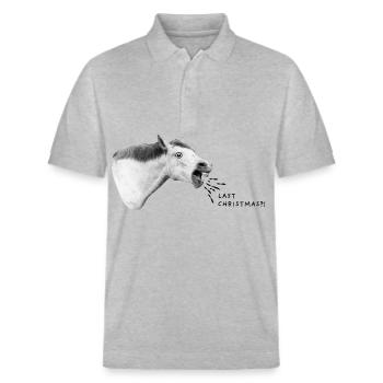 Letztes Weihnachten?! - Stanley/Stella Unisex Bio-Poloshirt PREPSTER - Grau meliert - Vorne - Roxy (174cm) & Andy (188cm)