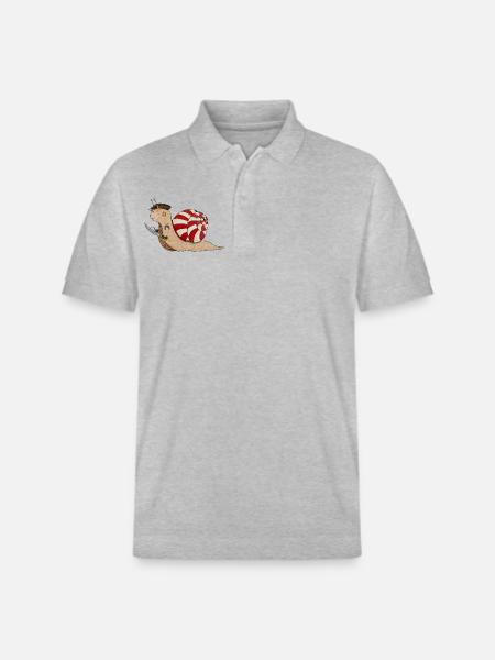 pirate snail, pirate snail, buccaneer - Stanley/Stella Unisex Organic Polo Shirt PREPSTER - heather grey