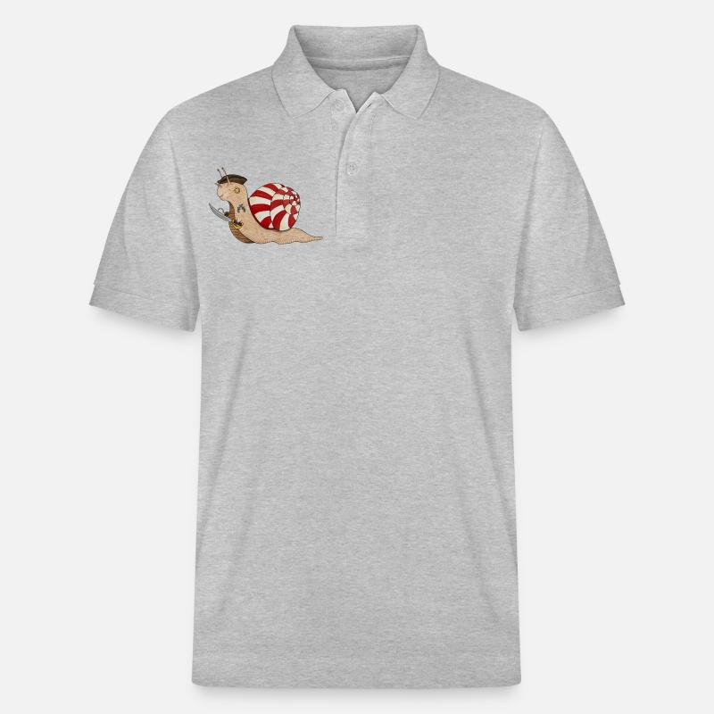 Escargot pirate, Escargot pirate, Boucanier - Polo PREPSTER bio Stanley/Stella Unisexe - gris chiné
