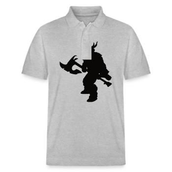Fantasy Barbaren Design für Rollenspieler - Stanley/Stella Unisex Bio-Poloshirt PREPSTER - Grau meliert - Vorne - Roxy (174cm) & Andy (188cm)