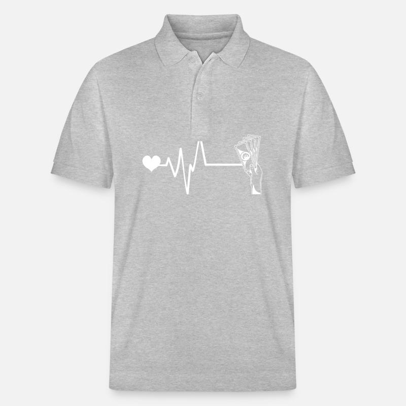 Cœur de pulsation d’argent - Polo PREPSTER bio Stanley/Stella Unisexe - gris chiné