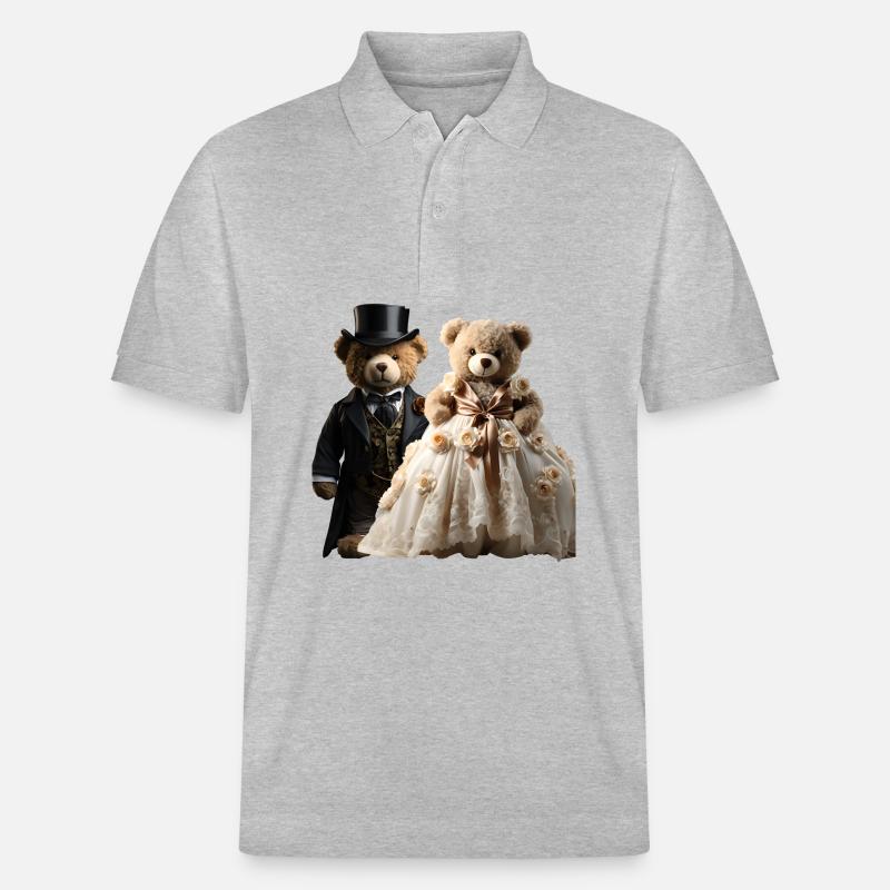 Deux jeunes mariés heureux - Polo PREPSTER bio Stanley/Stella Unisexe - gris chiné