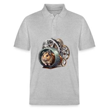 Revolutionary invention for energy generation - Stanley/Stella Unisex Organic Polo Shirt PREPSTER - heather grey - Front - Roxy (174cm) & Andy (188cm)