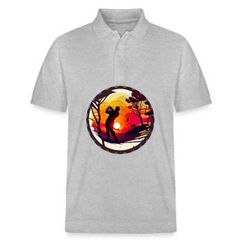 Golf ist für viele Menschen eine Leidenschaft - Stanley/Stella Unisex Bio-Poloshirt PREPSTER - Grau meliert - Vorne - Roxy (174cm) & Andy (188cm)