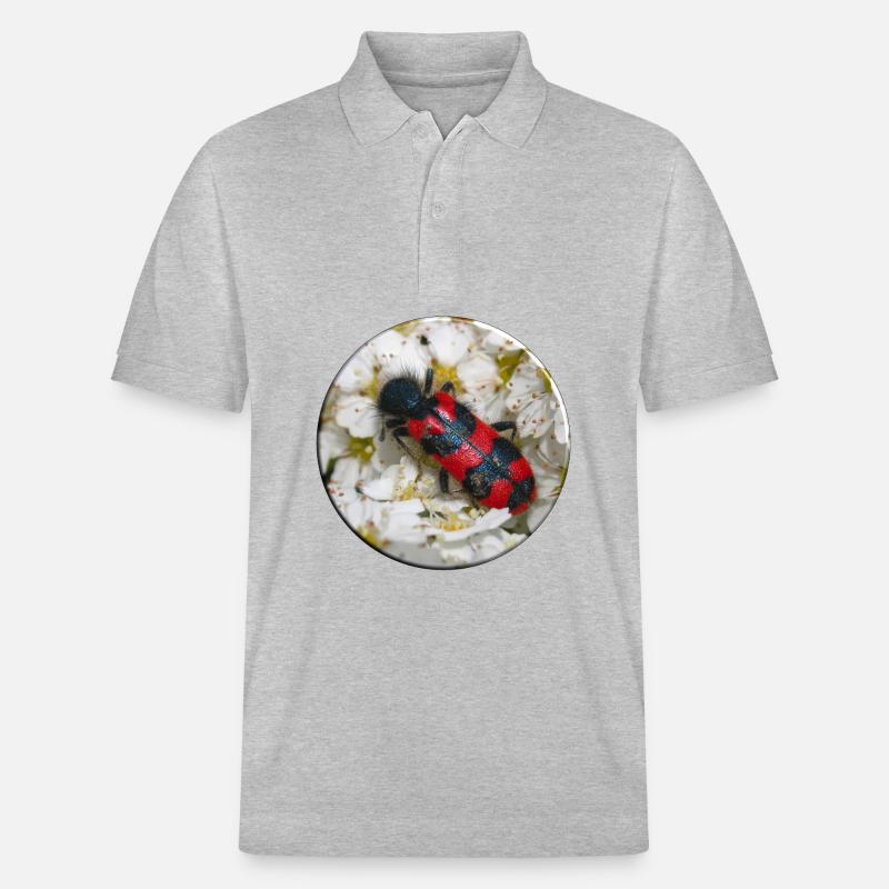 Der Bienenkäfer oder Bienenwolf - Stanley/Stella Unisex Bio-Poloshirt PREPSTER - Grau meliert