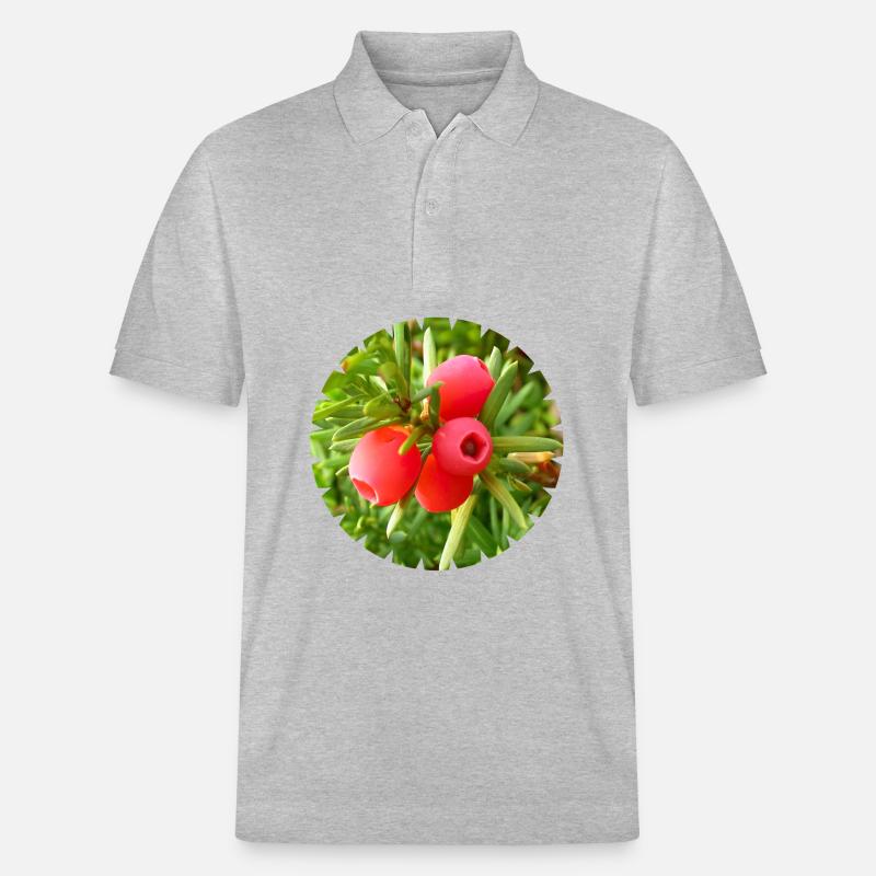 Die Eibe, ein heimischer Nadelbaum - Stanley/Stella Unisex Bio-Poloshirt PREPSTER - Grau meliert