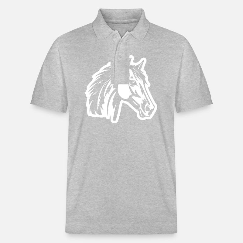 Pferd Kopf - Stanley/Stella Unisex Bio-Poloshirt PREPSTER - Grau meliert