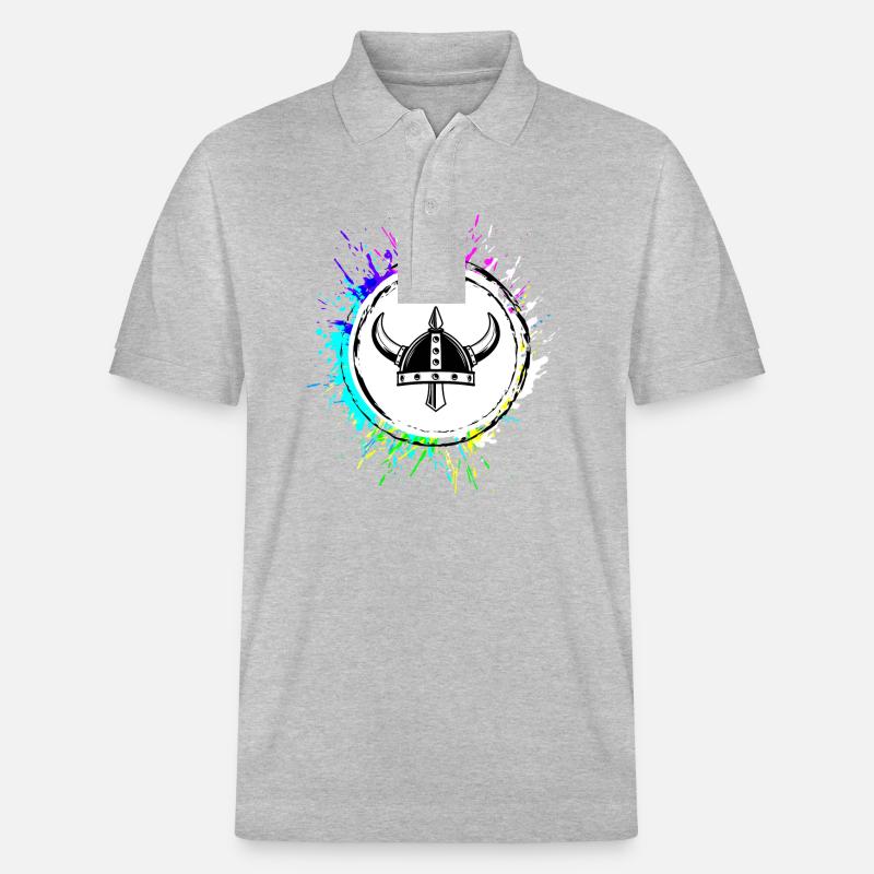 Wikinger Helm - Stanley/Stella Unisex Bio-Poloshirt PREPSTER - Grau meliert