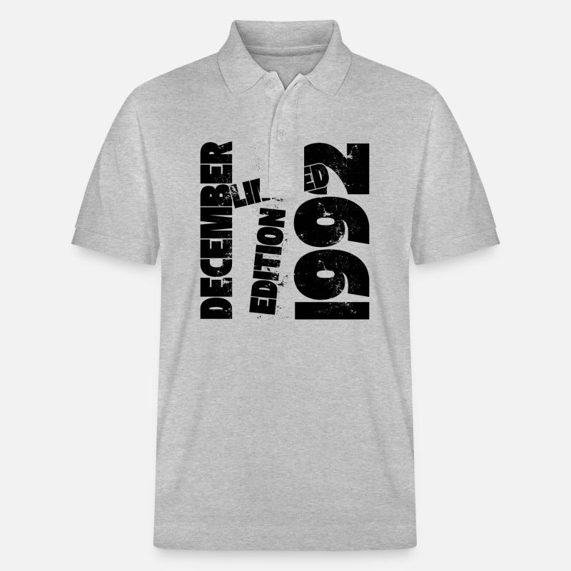 DEZEMBER 1992 LIMITIERTE AUFLAGE - Stanley/Stella Unisex Bio-Poloshirt PREPSTER - Grau meliert