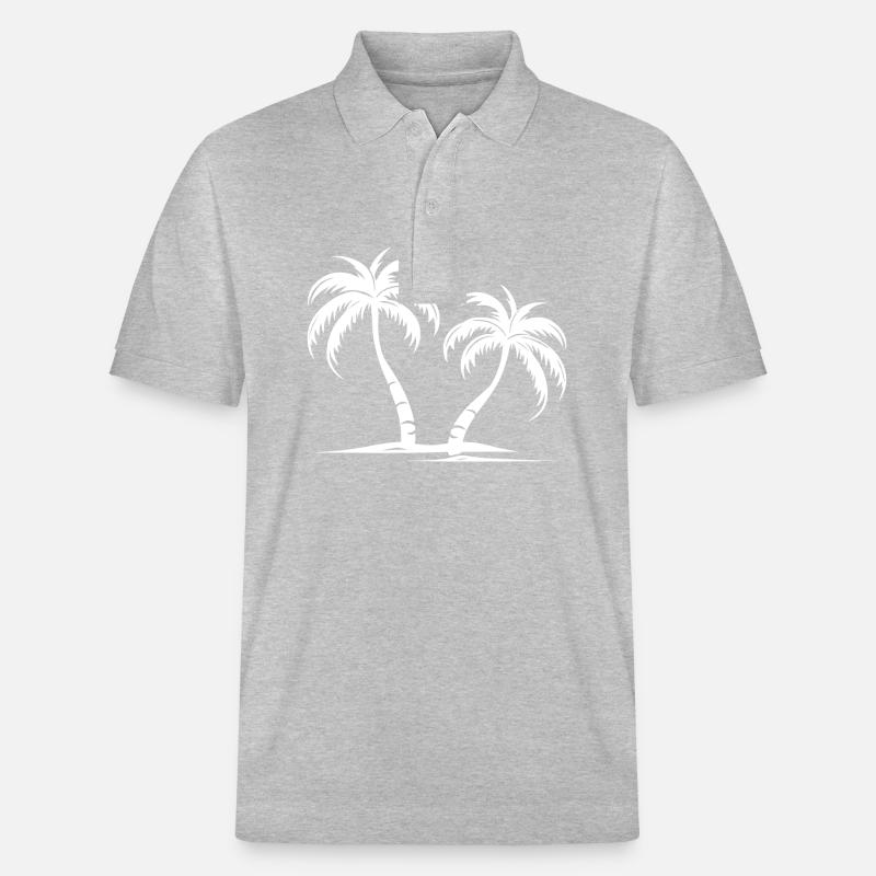 Palmen Insel - Stanley/Stella Unisex Bio-Poloshirt PREPSTER - Grau meliert