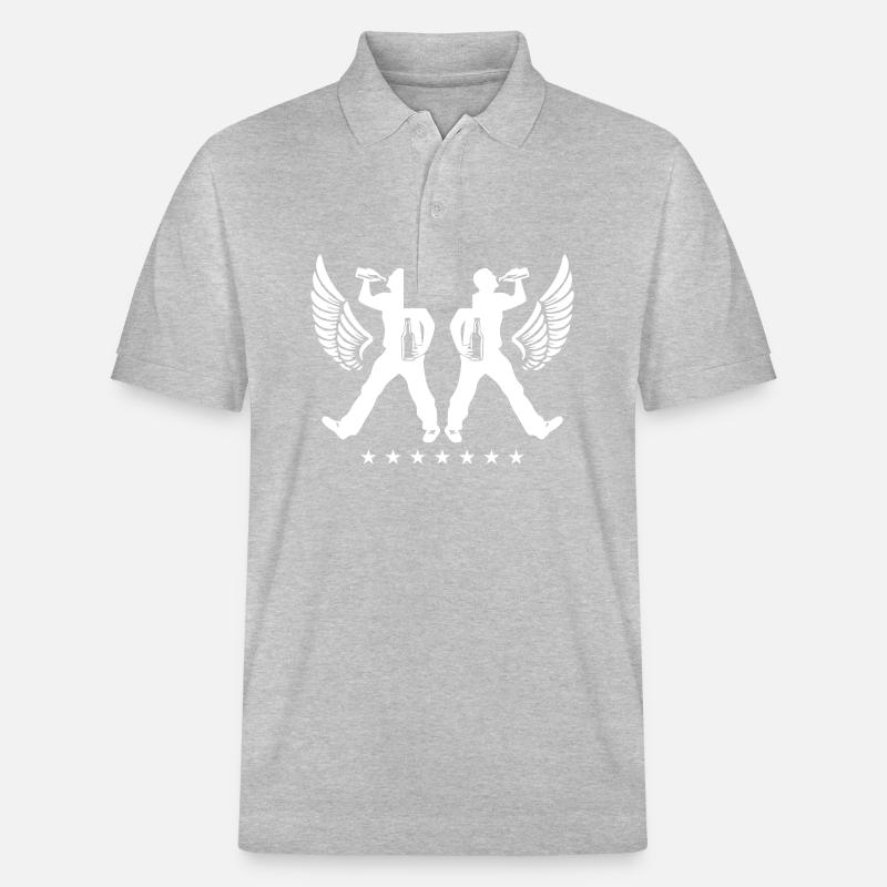 Drinking Bier Silhouette - Stanley/Stella Unisex Bio-Poloshirt PREPSTER - Grau meliert