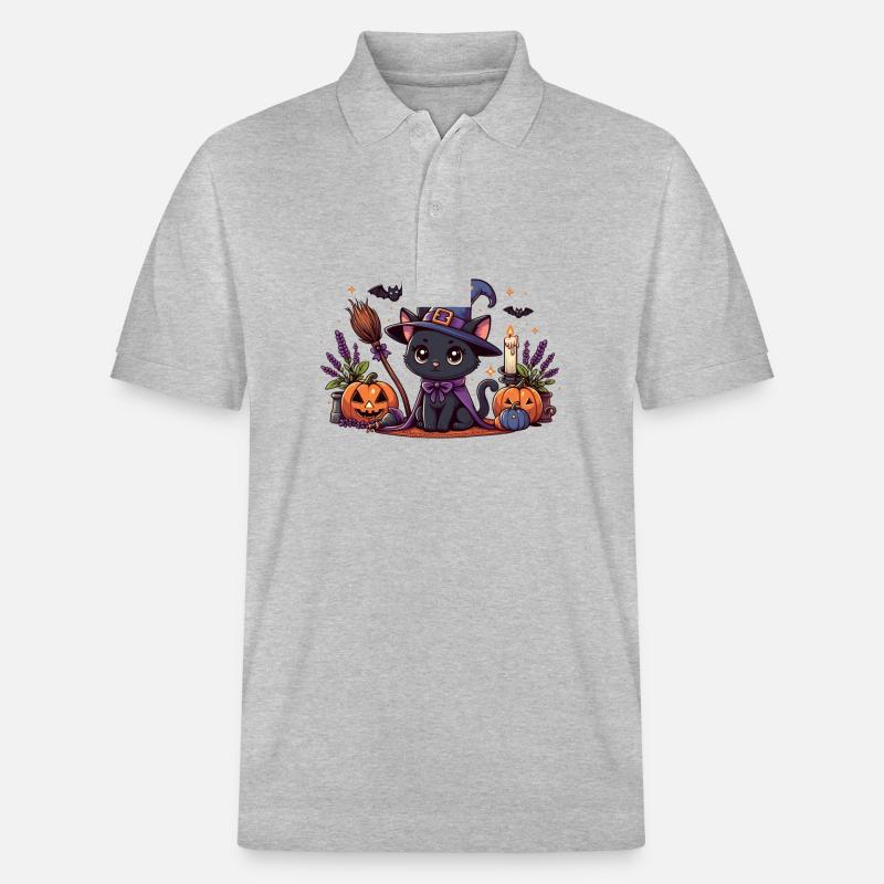 Spooky kitty Halloween 2 - Polo PREPSTER bio Stanley/Stella Unisexe - gris chiné