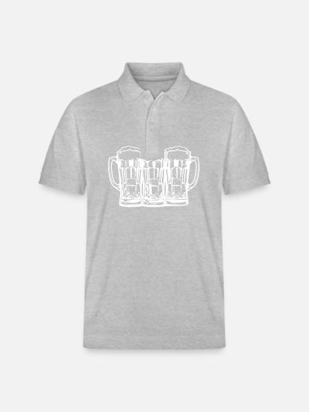 Bier Anstoßen Party - Stanley/Stella Unisex Bio-Poloshirt PREPSTER - Grau meliert