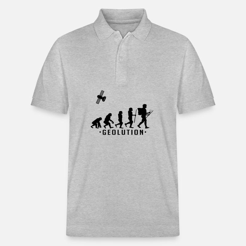 Geocaching evolution Shirt Geolution - Stanley/Stella Unisex Bio-Poloshirt PREPSTER - Grau meliert