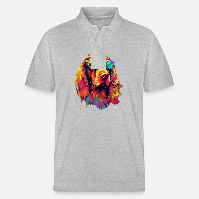 Irish Red Setter Hund Hunderasse - Stanley/Stella Unisex Bio-Poloshirt PREPSTER - Grau meliert