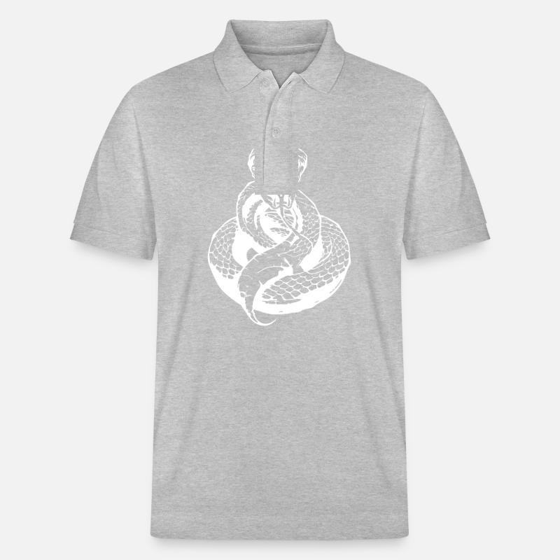 Serpent Animal Cobra - Polo PREPSTER bio Stanley/Stella Unisexe - gris chiné